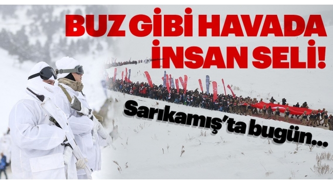 SoÄuÄa ve kara aldÄ±rÄ±Å etmeyen binlerce kiÅi SarÄ±kamÄ±Å Åehitleri'ni anmak iÃ§in yÃ¼rÃ¼dÃ¼