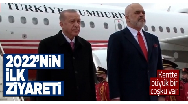 Son dakika: Başkan Erdoğan Arnavutluk'ta! Sokaklar Türk bayraklarıyla donatıldı. 