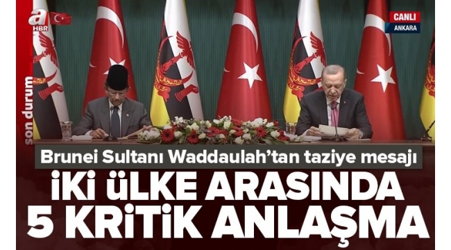 Başkan Erdoğan'dan Ankara'da önemli kabul! Brunei Sultanı Waddaulah ile ortak basın toplantısı 