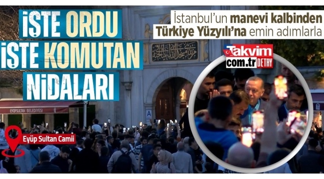 Başkan Erdoğan akşam namazı için Eyüp Sultan Camii'nde! Yoğun ilgi ve sevgi seliyle karşılandı 