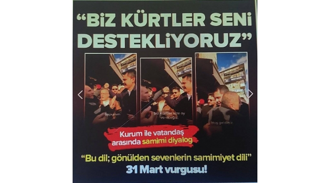 Cumhur İttifakı'nın İstanbul Büyükşehir Belediye Başkan adayı Murat Kurum'a sevgi seli: Biz Kürtler size oy vereceğiz 