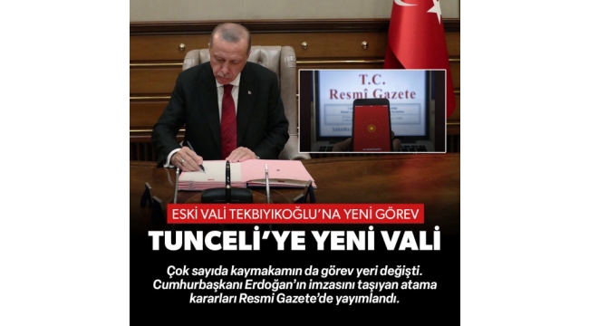 Başkan Erdoğan imzaladı! 2 il valiliğinde görev değişiklikleri 
