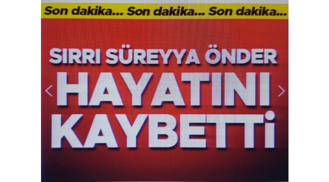 Sırrı Süreyya Önder hayatını kaybetti 