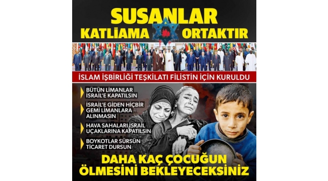 Susanlar katliama ortaktır: İslam İşbirliği Teşkilatı'nın harekete geçmesi için Gazze'de daha kaç çocuk ölmeli? 