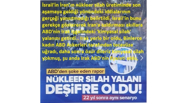 İsrail'in nükleer silah yalanı deşifre oldu! ABD’den şoke eden rapor | 22 yıl sonra aynı senaryo 