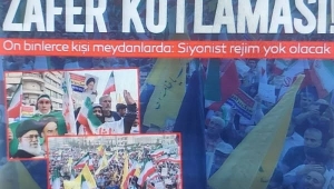 Tahran'da zafer kutlamaları başladı! Bayrağını alan İnkilap Meydanı'na akın etti! 