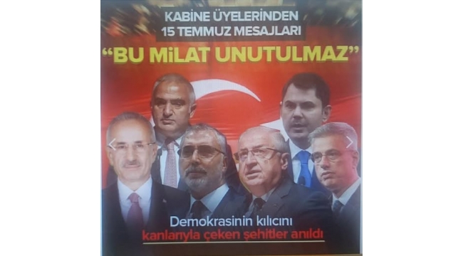 15 Temmuz’un 9. yılında kabineden birlik mesajları 