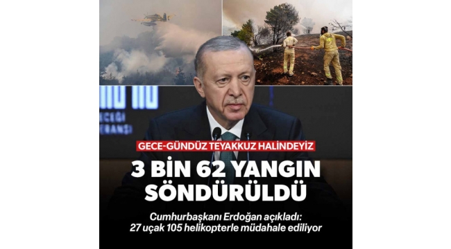 Cumhurbaşkanı Erdoğan: Havada ve karada büyük mücadele yürütülüyor 